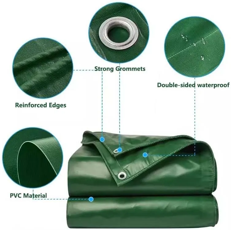 SRHIMEOS Tarp Waterproof Thick 49.2x65.6ft, Tarpaulins Waterproof with Eyelets, Tarps Heavy Duty, Tarpaulin Windproof Dustproof 420 g/m² 0.3m, One Hole per Meter, for Car Boat Camping