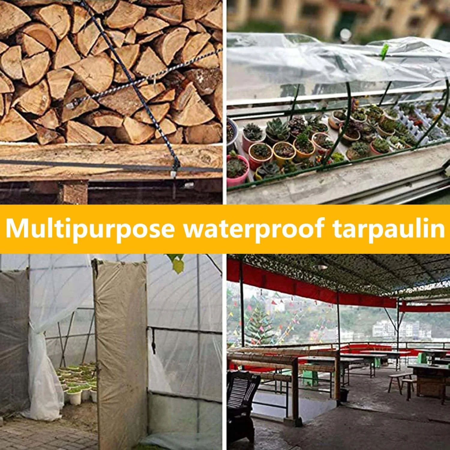SRHIMEOS Transparent Tarp 4.9x13.1ft, Waterproof Clear Heavy Duty Tarpaulin with Grommets and Reinforced Edges, Plastic PVC Tarps Cover Waterproof, for Outdoor Camping Plants