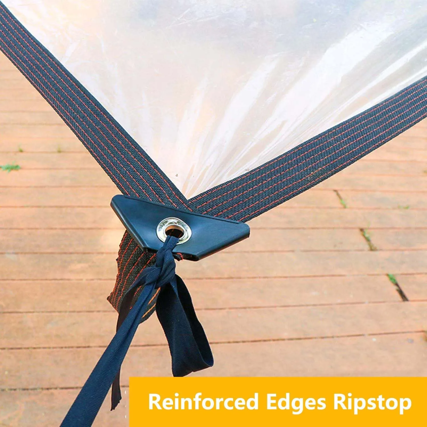SRHIMEOS Transparent Tarp 4.9x13.1ft, Waterproof Clear Heavy Duty Tarpaulin with Grommets and Reinforced Edges, Plastic PVC Tarps Cover Waterproof, for Outdoor Camping Plants