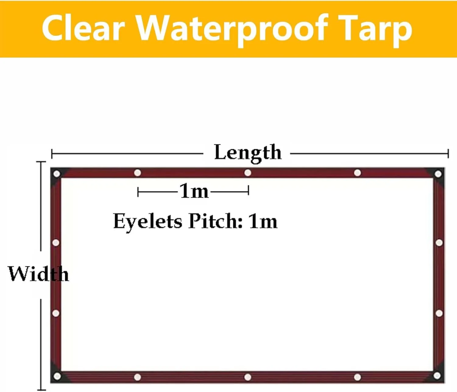 SRHIMEOS Transparent Tarp 4.9x13.1ft, Waterproof Clear Heavy Duty Tarpaulin with Grommets and Reinforced Edges, Plastic PVC Tarps Cover Waterproof, for Outdoor Camping Plants