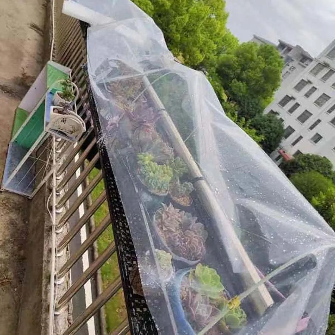 SRHIMEOS Transparent Tarp 4.9x13.1ft, Waterproof Clear Heavy Duty Tarpaulin with Grommets and Reinforced Edges, Plastic PVC Tarps Cover Waterproof, for Outdoor Camping Plants