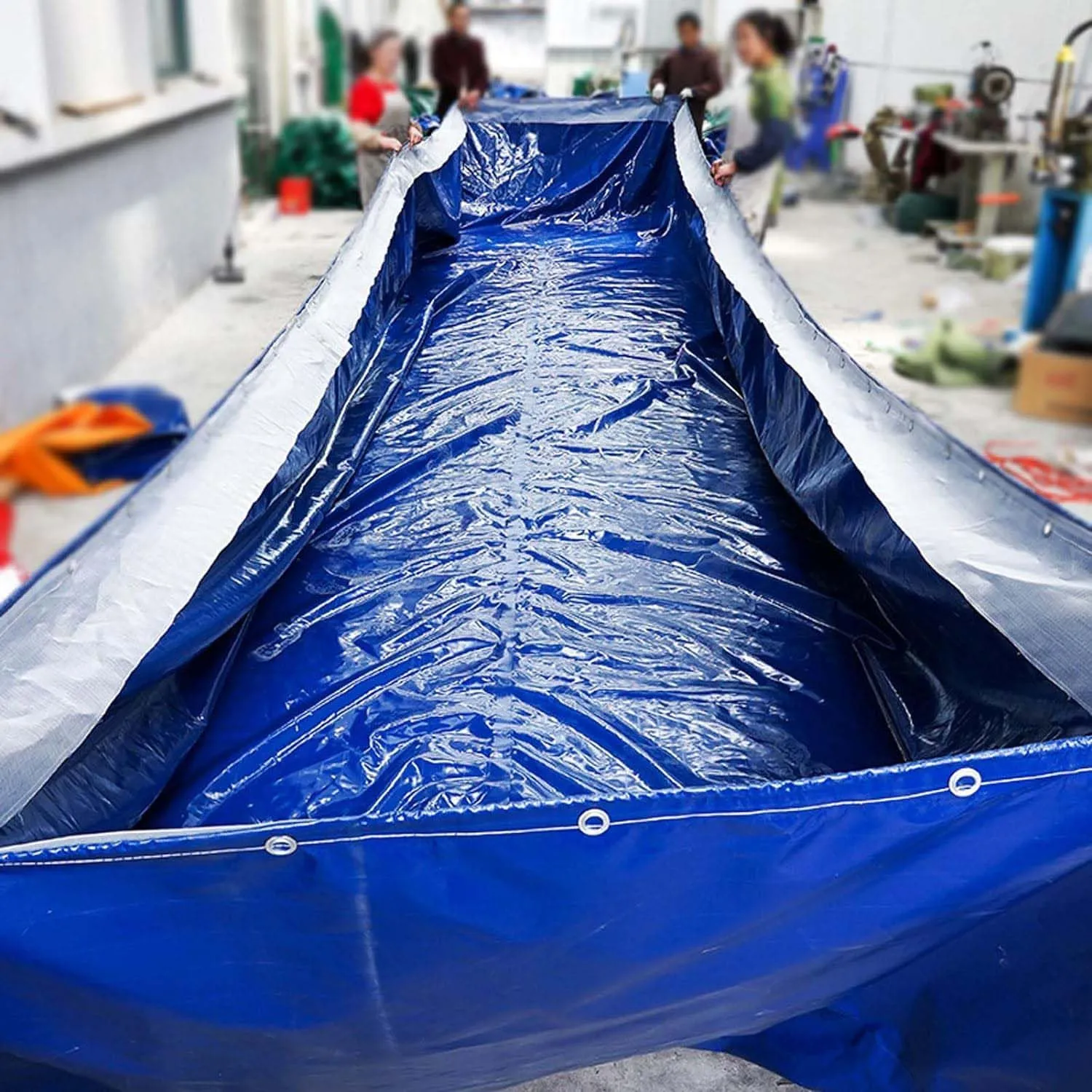 SRHIMEOS Waterproof Tarp PVC with Grommets 3x10ft, Tarpaulin Waterproof Heavy Duty Ripstop, Thicken Tarps Outdoor Windproof, Tarpaulins 500g/m², Thick 0.5mm, for Boat Patio Garden