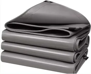 SRHIMEOS Waterproof Tarp PVC with Grommets 3x10ft, Tarpaulin Waterproof Heavy Duty Ripstop, Thicken Tarps Outdoor Windproof, Tarpaulins 500g/m², Thick 0.5mm, for Boat Patio Garden