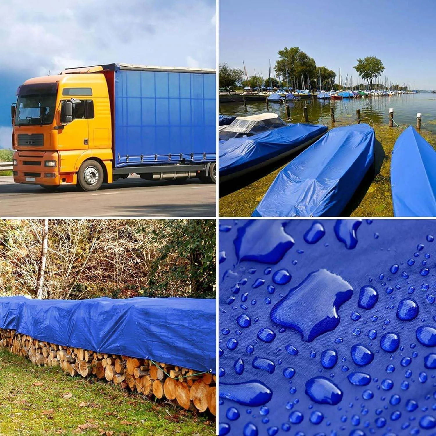 SRHIMEOS Waterproof Tarp PVC with Grommets 3x10ft, Tarpaulin Waterproof Heavy Duty Ripstop, Thicken Tarps Outdoor Windproof, Tarpaulins 500g/m², Thick 0.5mm, for Boat Patio Garden