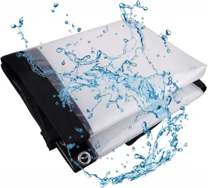 SRHIMEOS Waterproof Tarp Transparent 6.6x9.8ft, Clear Outdoor Tarpaulin with Grommets and Reinforced Edges, Tarps PVC Heavy Duty, Windproof, Rainproof for Car, Roof, Boat, Camp