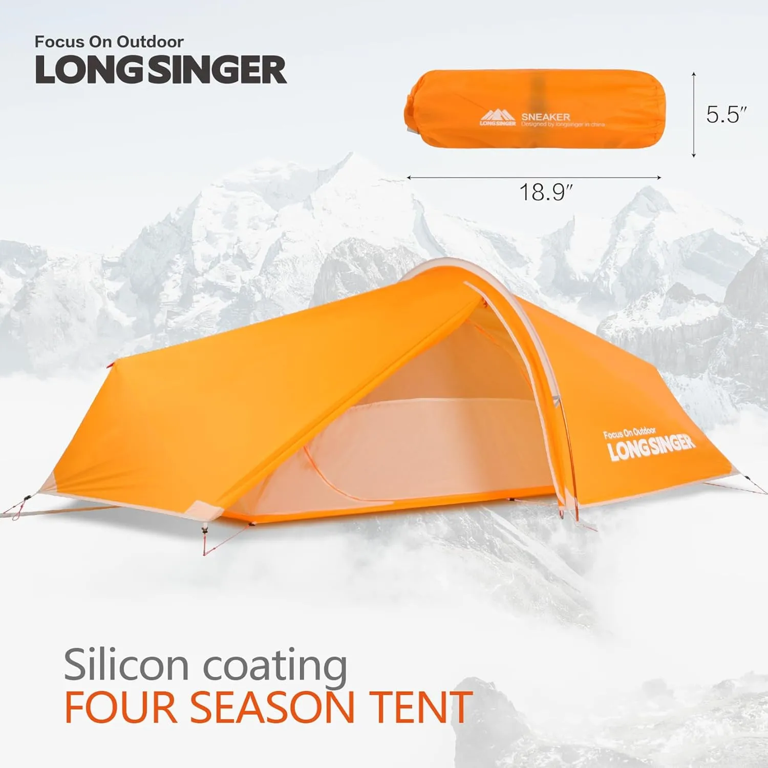 Stalker Ultralight Tent 3/4 Season Portable Backpacking Tent for 1-Person 20D Silicon Coated Waterproof Poleless Double Layer Tent for Camping, Climbing, Hiking