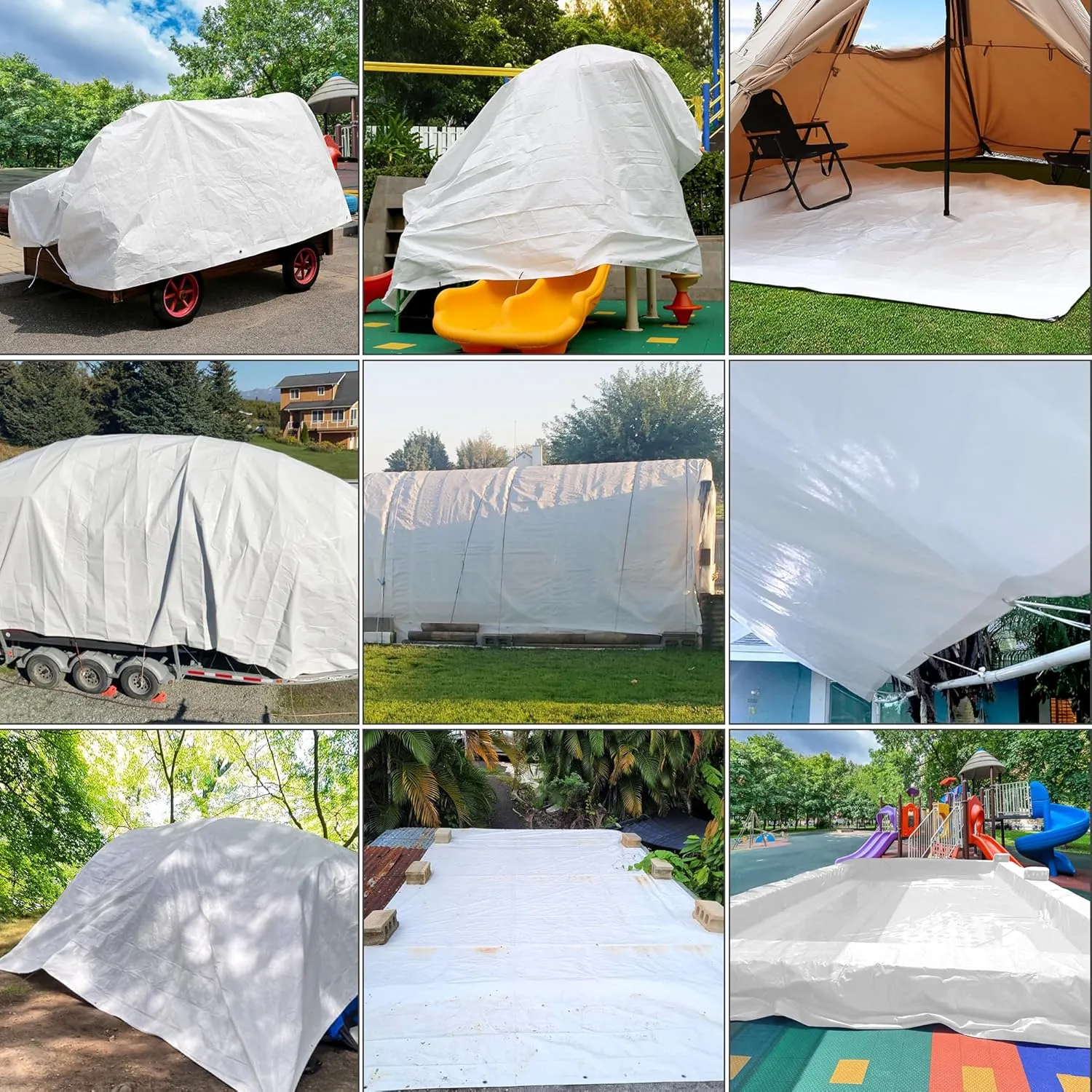 STARPYNG-5 Mil White 20x30 Feet Tarp-LightDuty Waterproof Tarpaulin-Waterproof, UV Resistant, Rip and Tear Resistant, Poly Tarpaulin with Reinforced Edges for Cover