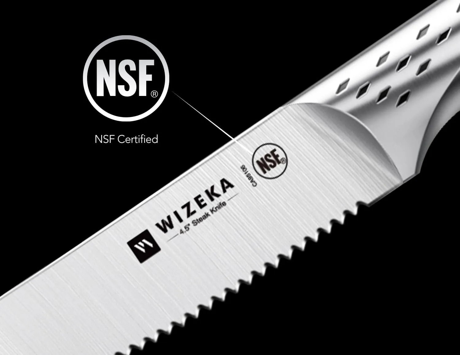 Steak Knives Set of 4: Dishwasher Safe Serrated Steak Knives 4.5 Inches, German Stainless Steel Kitchen Knives of Steak, Jaguar Series