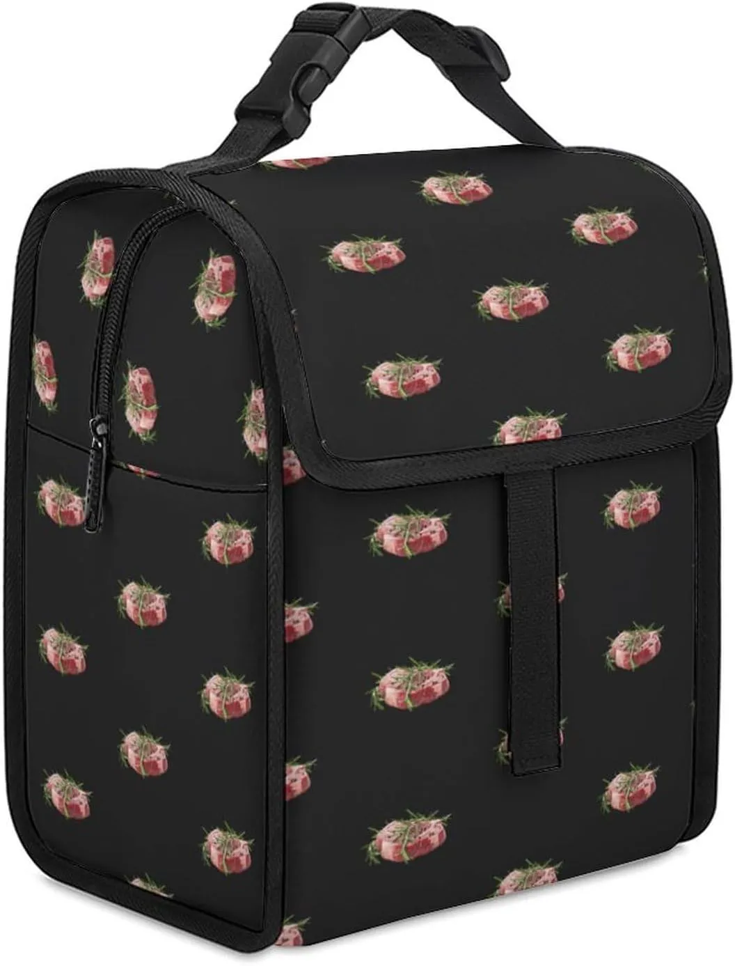 Steak Meat Food Lunch Bag Insulated Cooler Lunchbox Meal Tote with Handles for Men Women Work Picnic