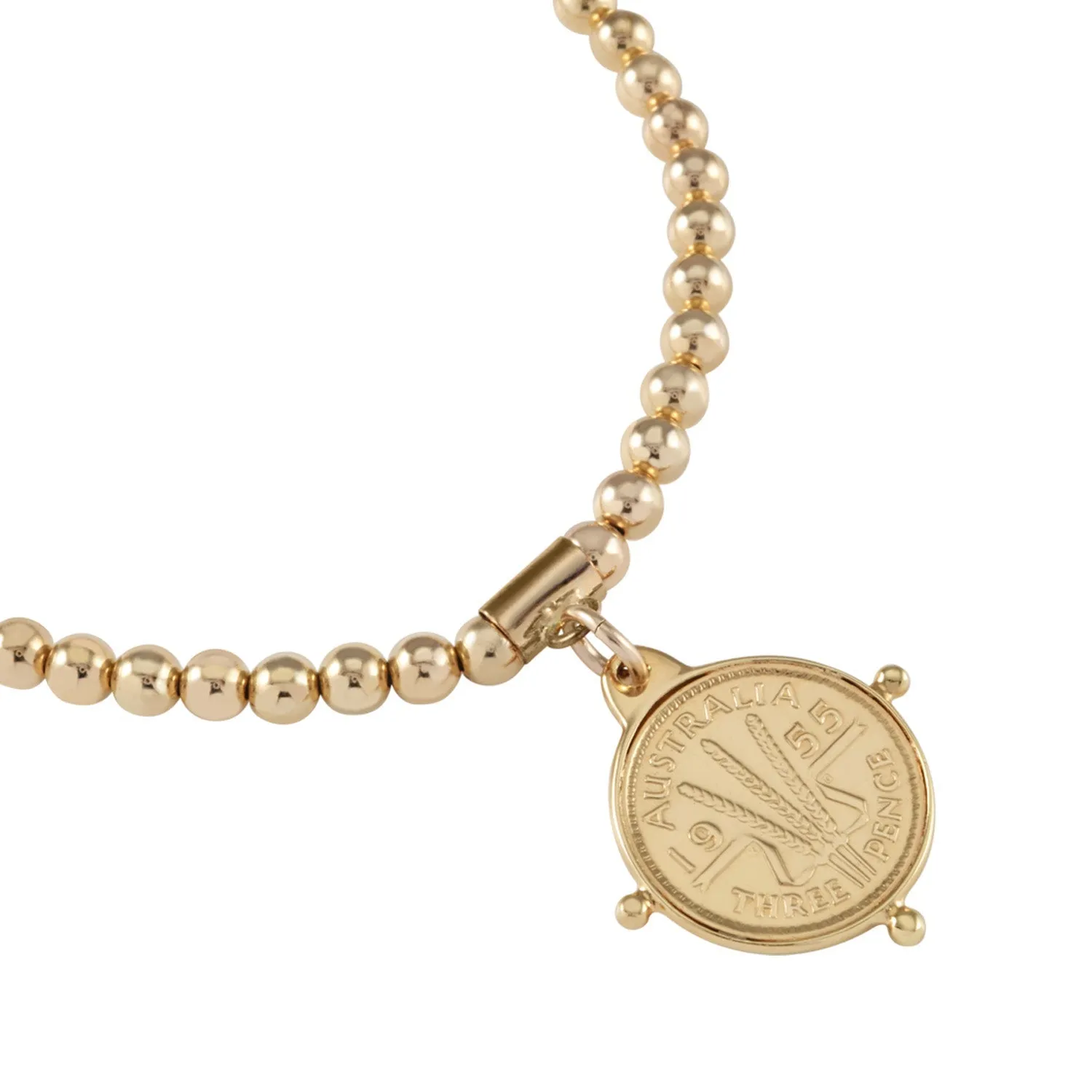 Stretchy threepence bracelet