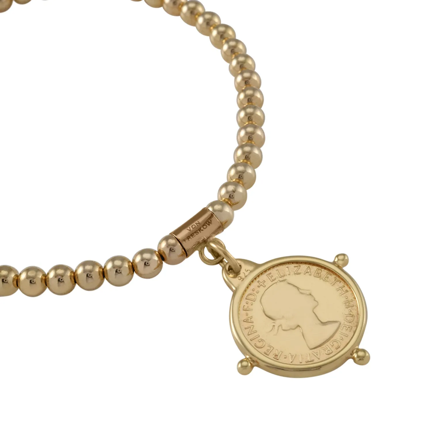 Stretchy threepence bracelet