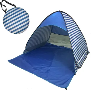 Striped Tent, Large Size Outdoor Pop Up Tent, Foldable Outdoor UV Lightweight Waterproof Tent, for Family Camping, Fishing, Picnic, Blue