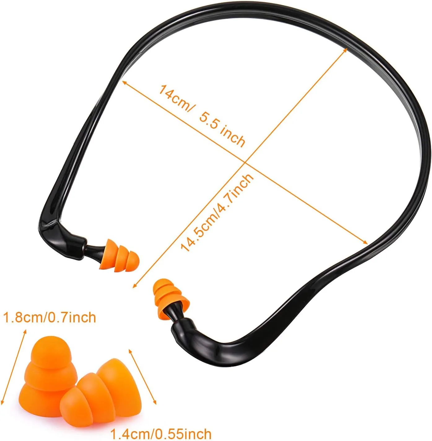Sumind 24 Pieces Banded Ear Plugs Hearing Bands Banded Ear Band Plug Shooting Reusable Construction Protection Silicone Replacement Pods for Work Sleeping Concerts, Motor Sport Racing