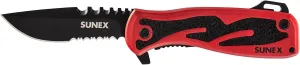 Sunex KNWIREP Wire Biter Electrician's Knife with Drop Point Blade with #2 Phillips Driver, Dual Serrated Edges, Lightweight Aluminum Handle & Multi-Purpose Clip