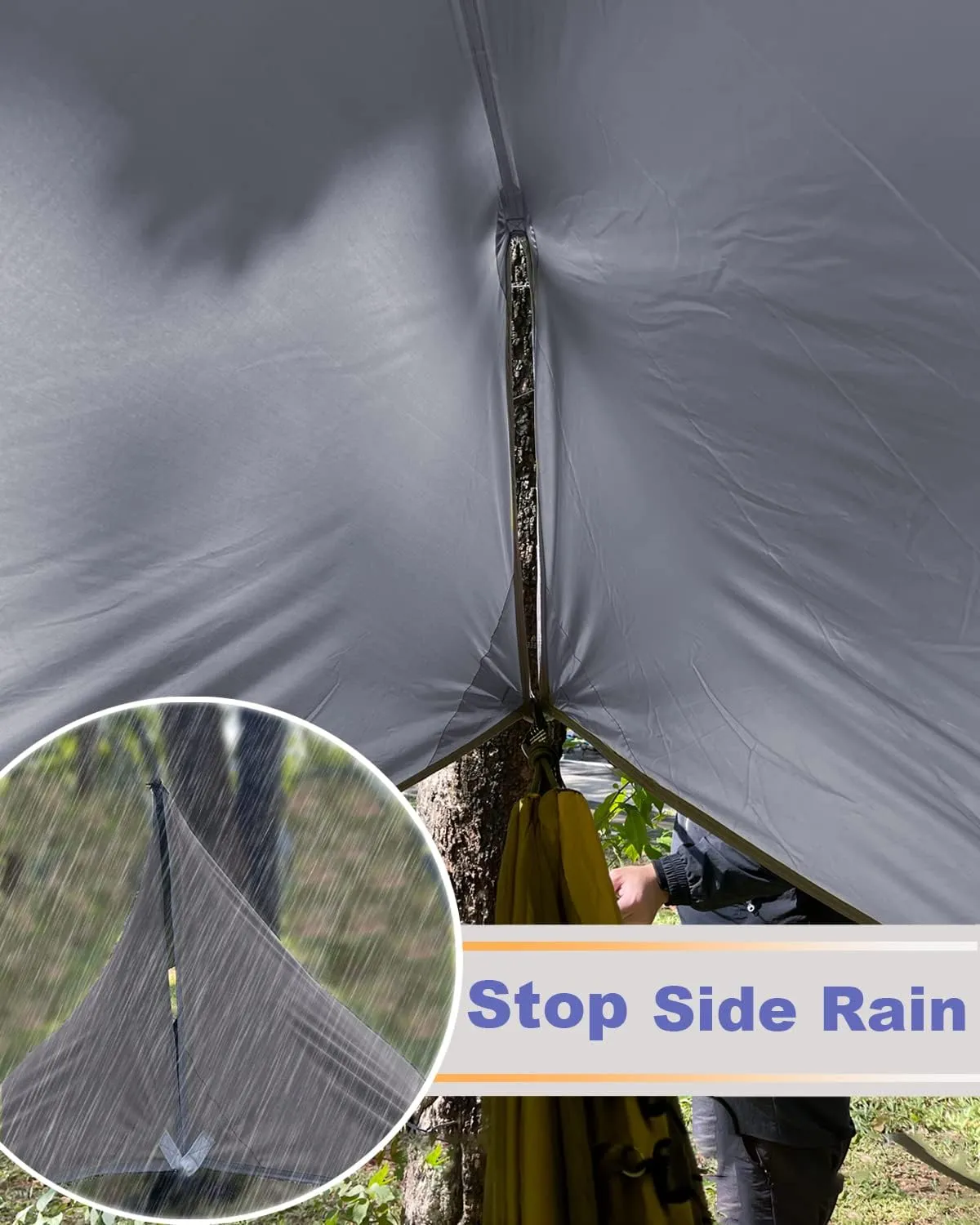 Sunyear Camping Hammock, Portable Single & Double Hammock with Net, 2 Person Hammock Tent with 2 * 10ft Straps, Best for Outdoor Hiking Survival Travel