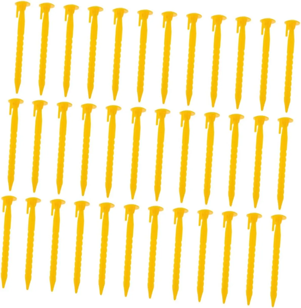 SUPVOX Plastic Tent Nails for Beach Umbrellas Camping Tarps and Outdoor Ground Anchoring 36 Pack