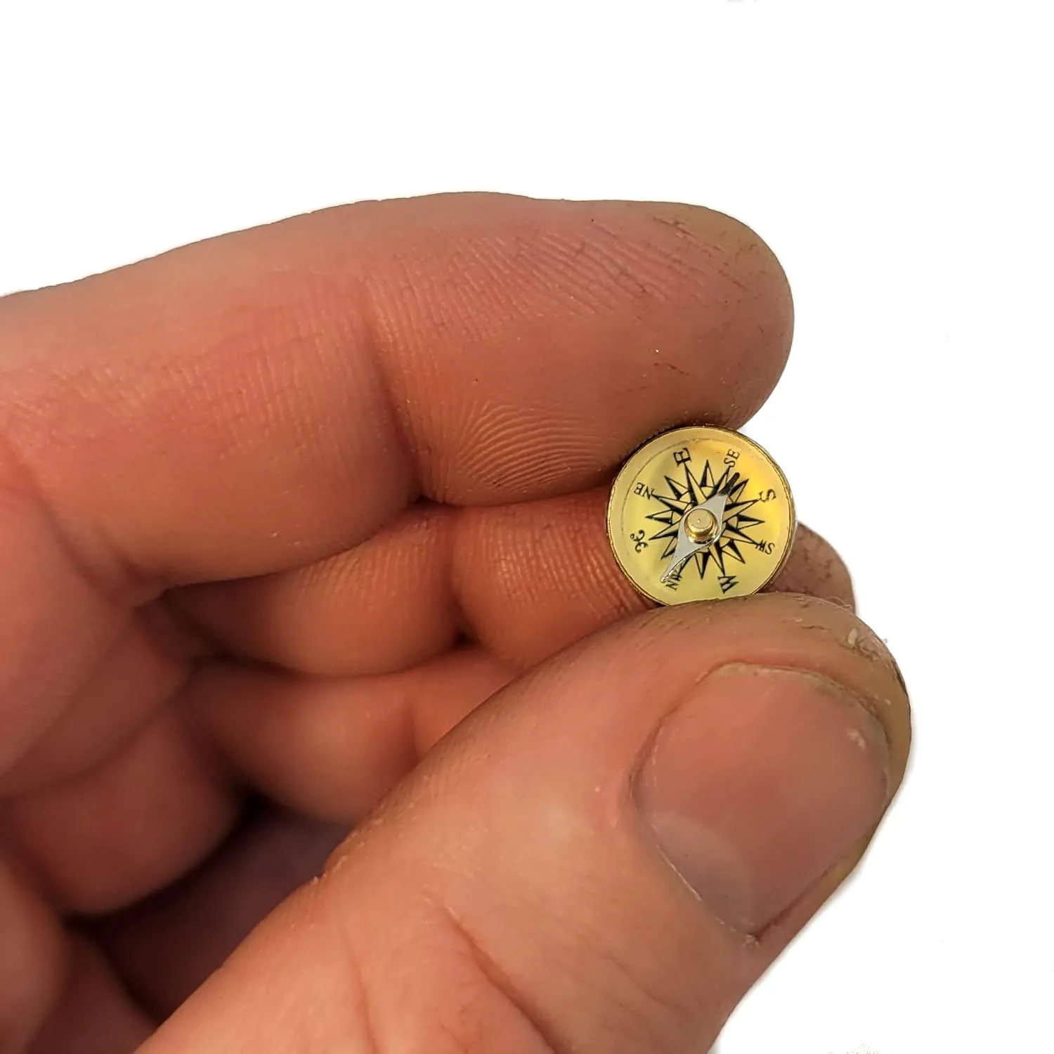 Survival Button Compass | Small, Inexpensive, Air-damped Brass Compasses | Great for Survival Kits, School Teaching Projects, Jewelry Making, Camping, and Hiking