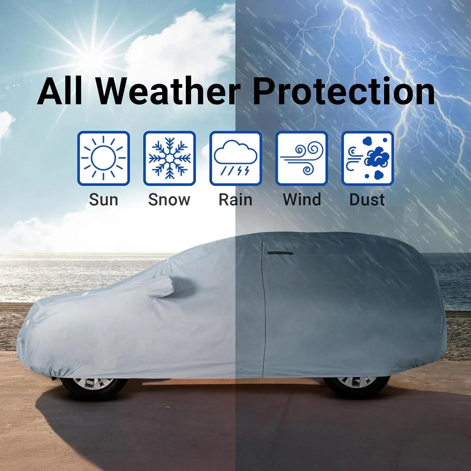SUV Custom-Fit Car Cover for Chevy Suburban | Waterproof All Weather SUV Cover for UV, Rain, Snow, and Ice. Premium Quality, Suitable for Both Indoor and Outdoor Use. (Year Fits 1973-2024)