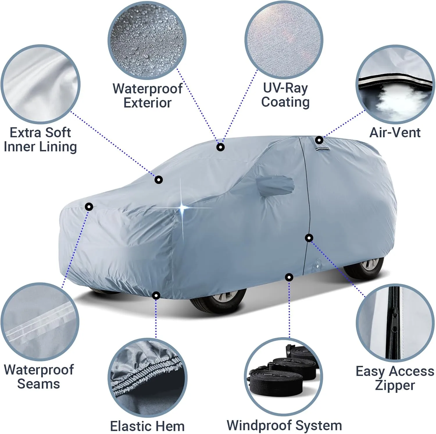 SUV Custom-Fit Car Cover for Chevy Suburban | Waterproof All Weather SUV Cover for UV, Rain, Snow, and Ice. Premium Quality, Suitable for Both Indoor and Outdoor Use. (Year Fits 1973-2024)