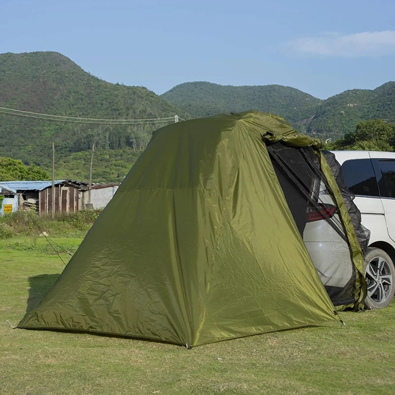 SUV Tent for Camping, Car Tent,Pop-Up Cabin for Cars | SUV Tent | Tailgate Shade Awning Tent for Car Camping Road Trip Essentials - Car Camping Shelter with Zippered Entry
