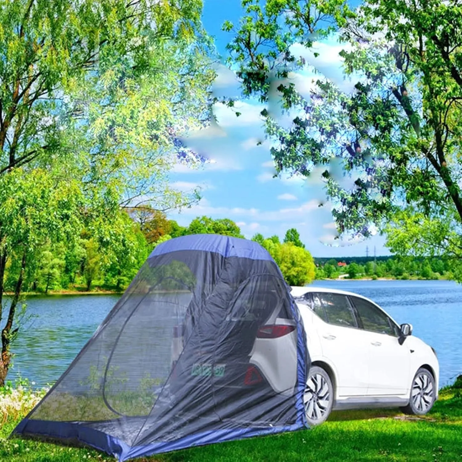 SUV Tent for Camping, Car Tent,Pop-Up Cabin for Cars | SUV Tent | Tailgate Shade Awning Tent for Car Camping Road Trip Essentials - Car Camping Shelter with Zippered Entry