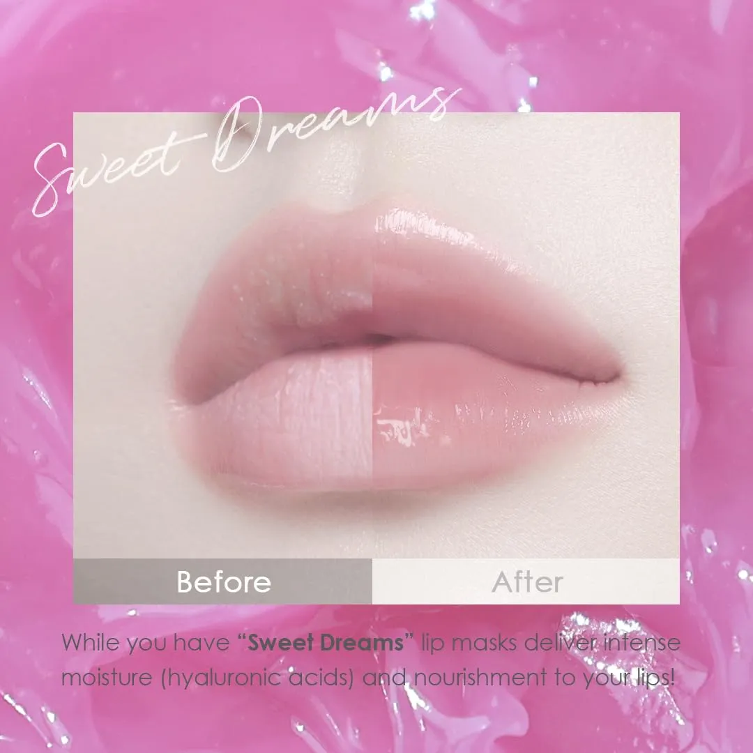 Sweet Dreams Overnight Lip Mask- Nourishing, Plumping and Hydrating Lip Balm | glowiest Sweet Dreams Lip Sleeping Mask | Hyaluronic Acids Vitamin C Shea Butter Antioxidants l Berry - 0.7 oz.