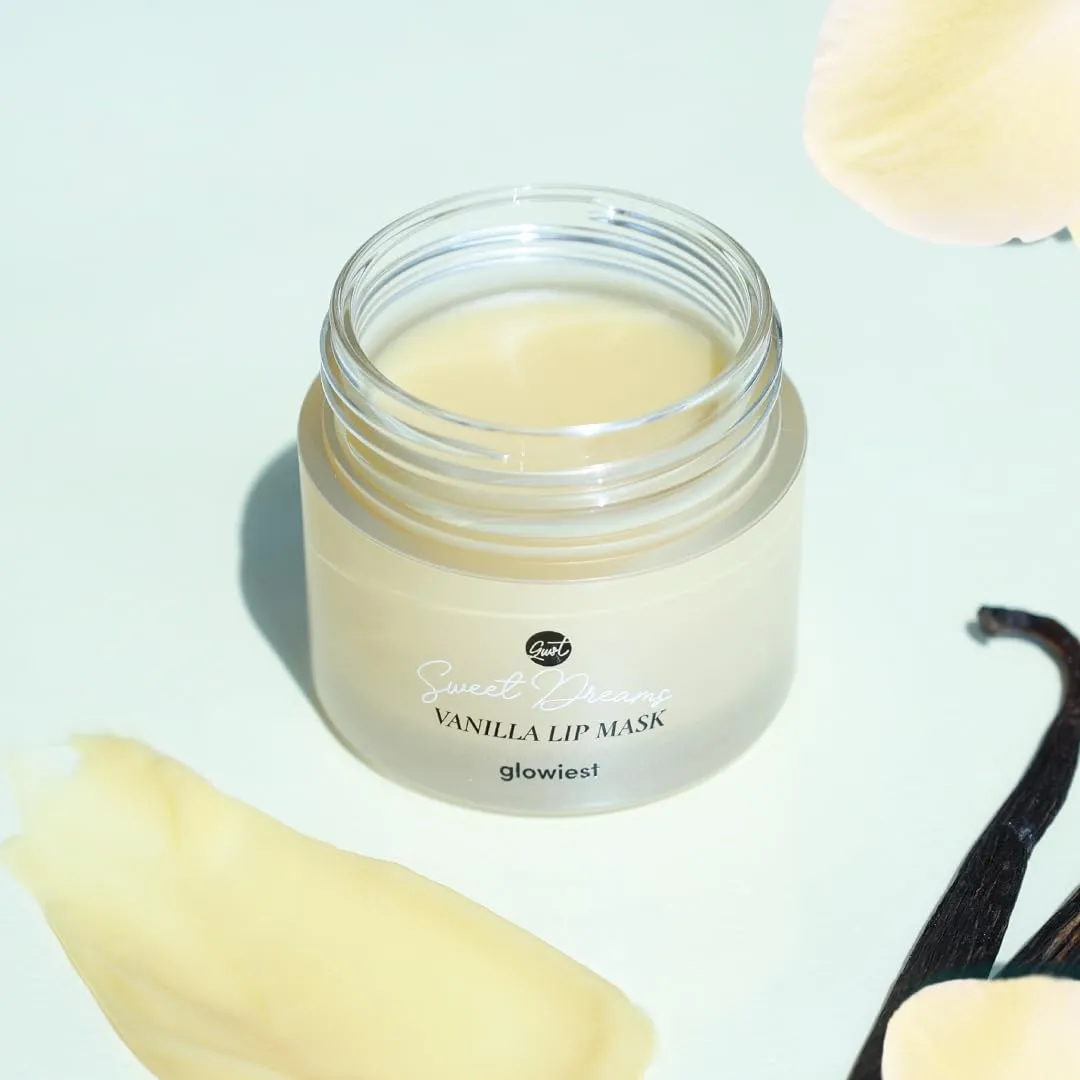 Sweet Dreams Overnight Lip Mask- Nourishing, Plumping and Hydrating Lip Balm | glowiest Sweet Dreams Lip Sleeping Mask | Hyaluronic Acids Vitamin C Shea Butter Antioxidants l Vanilla