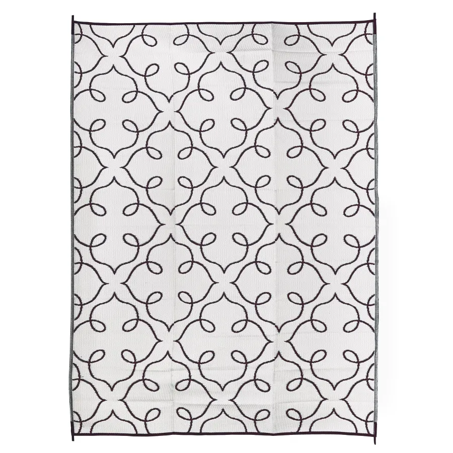 Syracuse Black & White Floral Pattern Foldable Waterproof Large Camping Mat - 270x360 cm