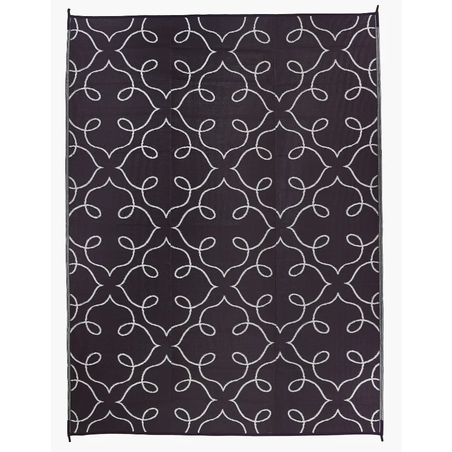 Syracuse Black & White Floral Pattern Foldable Waterproof Large Camping Mat - 270x360 cm