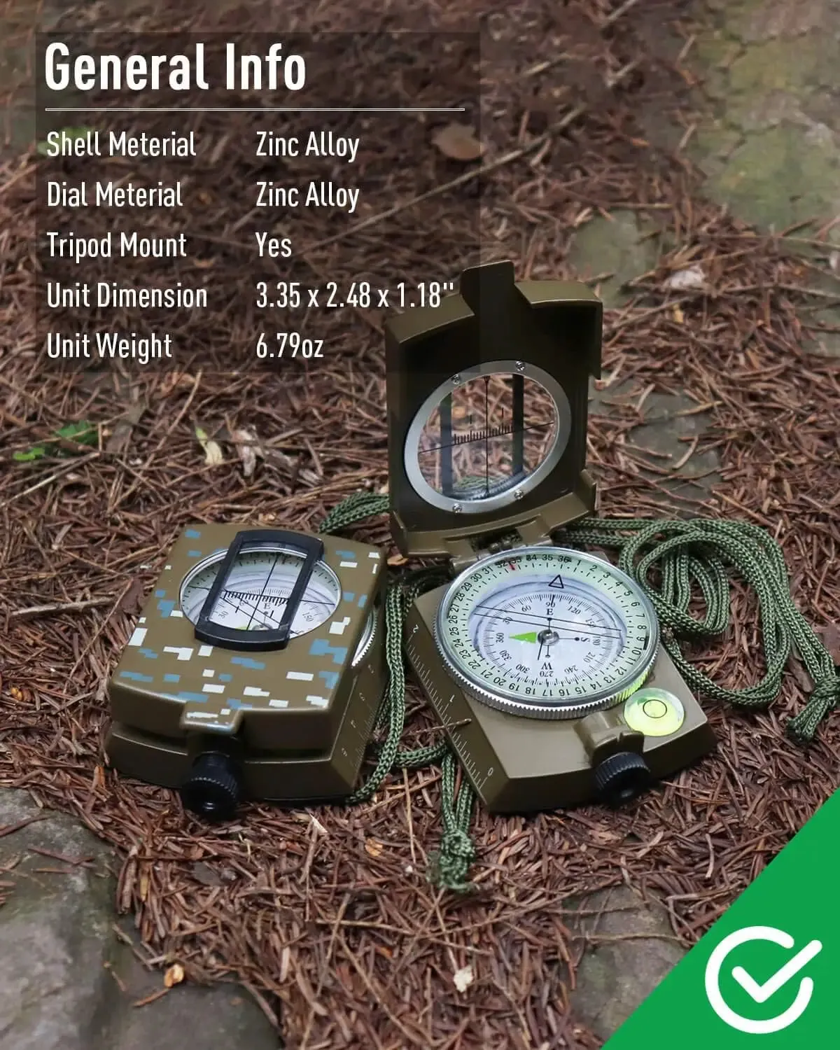 Tactical Survival Military Compass with Lanyard