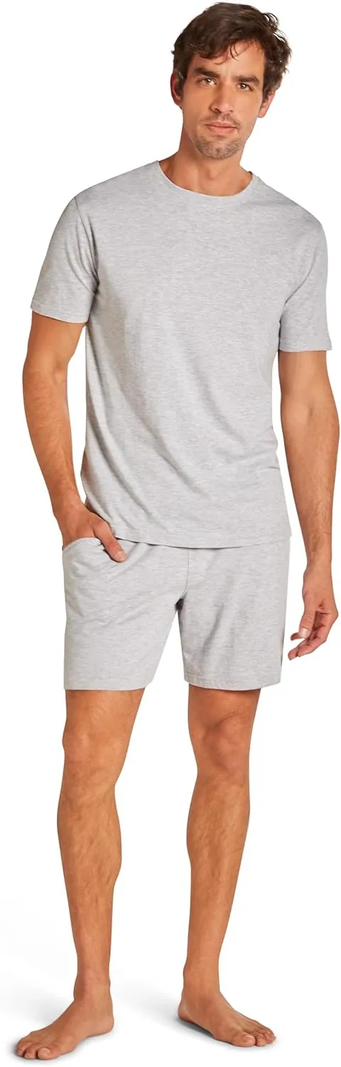 TAHARI Men's Ultimate Comfort Men's Crew Neck Sleep T-Shirt – Soft Cotton Blend, Lightweight & Breathable Lounge Shirt