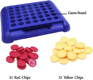 Tanch 4-in-a-row Board Games Foldable Line Up 4 Toys Compatible With Kids Blue