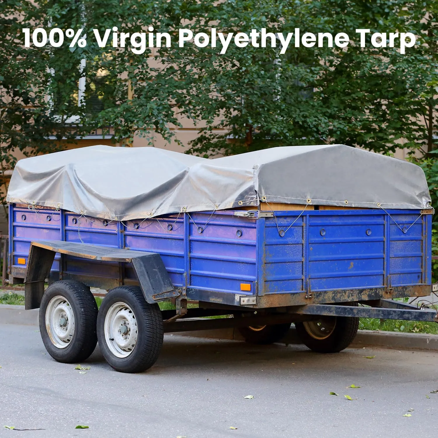 Tarp 10x20FT, Extra Thick 16Mil Heavy Duty Waterproof Tarps with Brass Grommets and Reinforced Edges, Tear & Fade Resistant, 100% UV Blocking Outdoor Tarp for Roof Camping Patio Pool Boat (Silver)