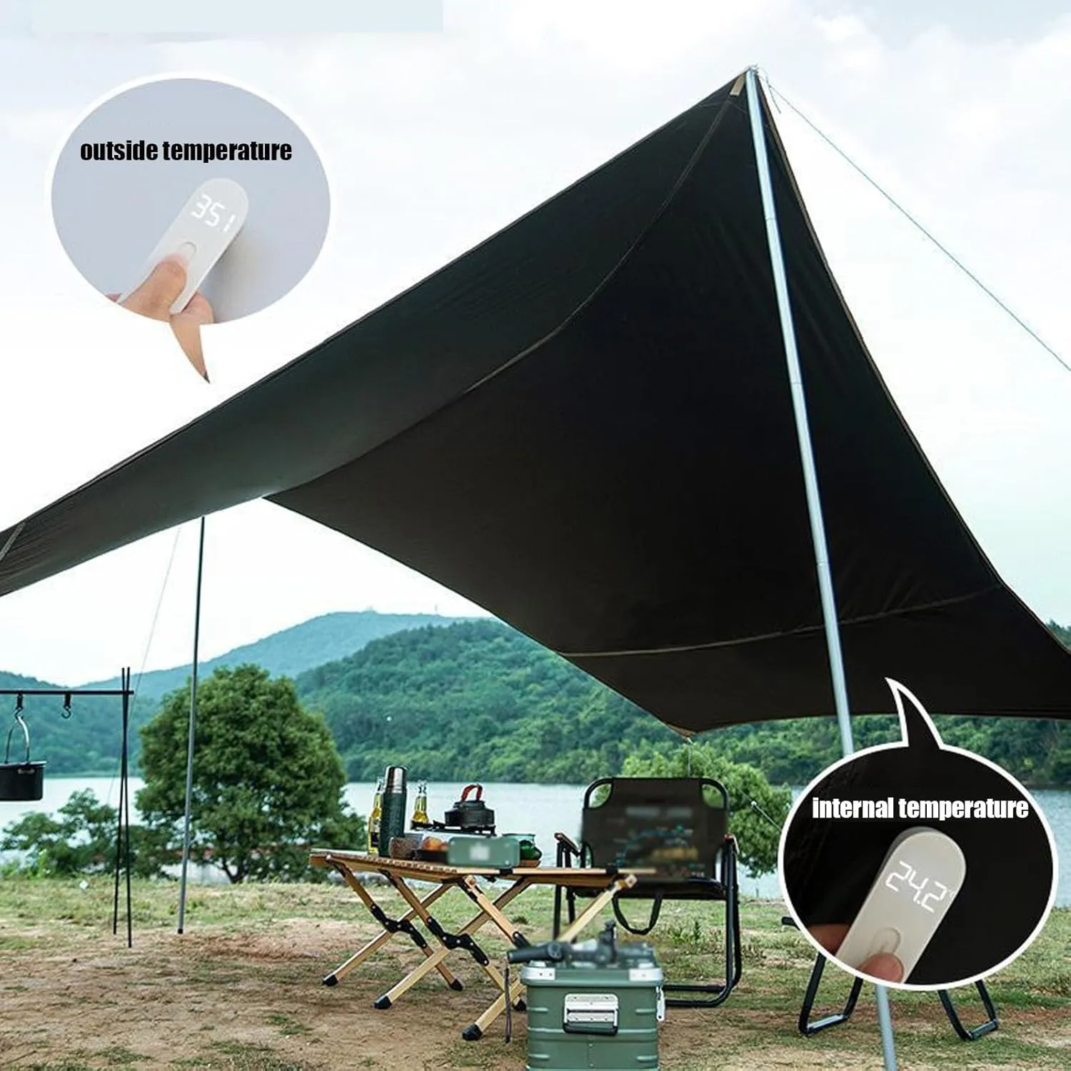 Tarp 18x14ft (2024 Update) Sun Shelter Rainfly (Color : Olive Green, Size : 177x173x102inch)