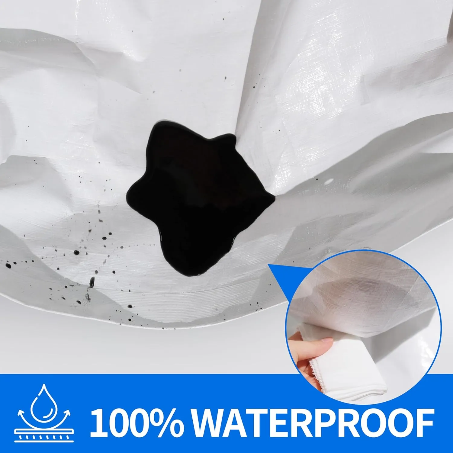 Tarp 20x30 ft Heavy Duty 12mil 100% Waterproof High Durability Multipurpose,Uv Resistant,White Tarp Suitable for Swimming Pools, Boats, Camping, Courtyards, Etc -by MVPNET