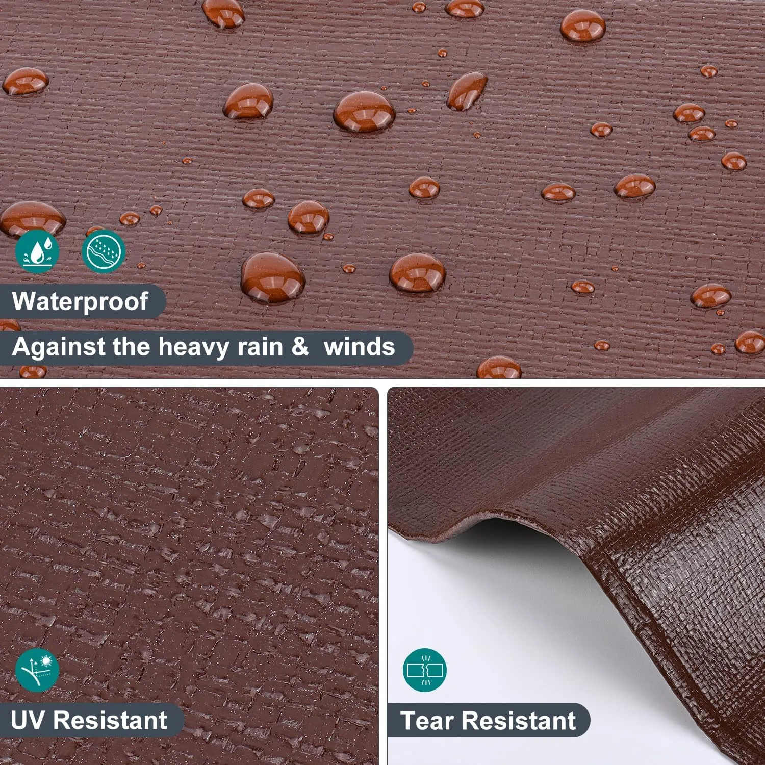 Tarp 8x10FT, 14 Mil Large Tarps Heavy Duty Waterproof with Grommets Every 23.6", 420D Thick Plastic Tarp, UV Resistant Tear&Fade Resistant, Reinforced Edges for Outdoor Pool Camp Tent