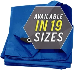 Tarp Cover Blue Waterproof 10x10 2-Pack Great for Tarpaulin Canopy Tent, Boat, RV Or Pool Cover!!! (Standard Poly Tarp 10'X10')