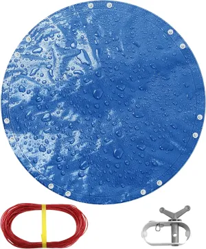 TARPAL 26ft Round tarp Waterproof 8mil Poly Tarps Pool Cover Multifunctional Tarpaulin Pool Covers for Above Ground Pools Dust and UV Resistance .（Blue/Black）