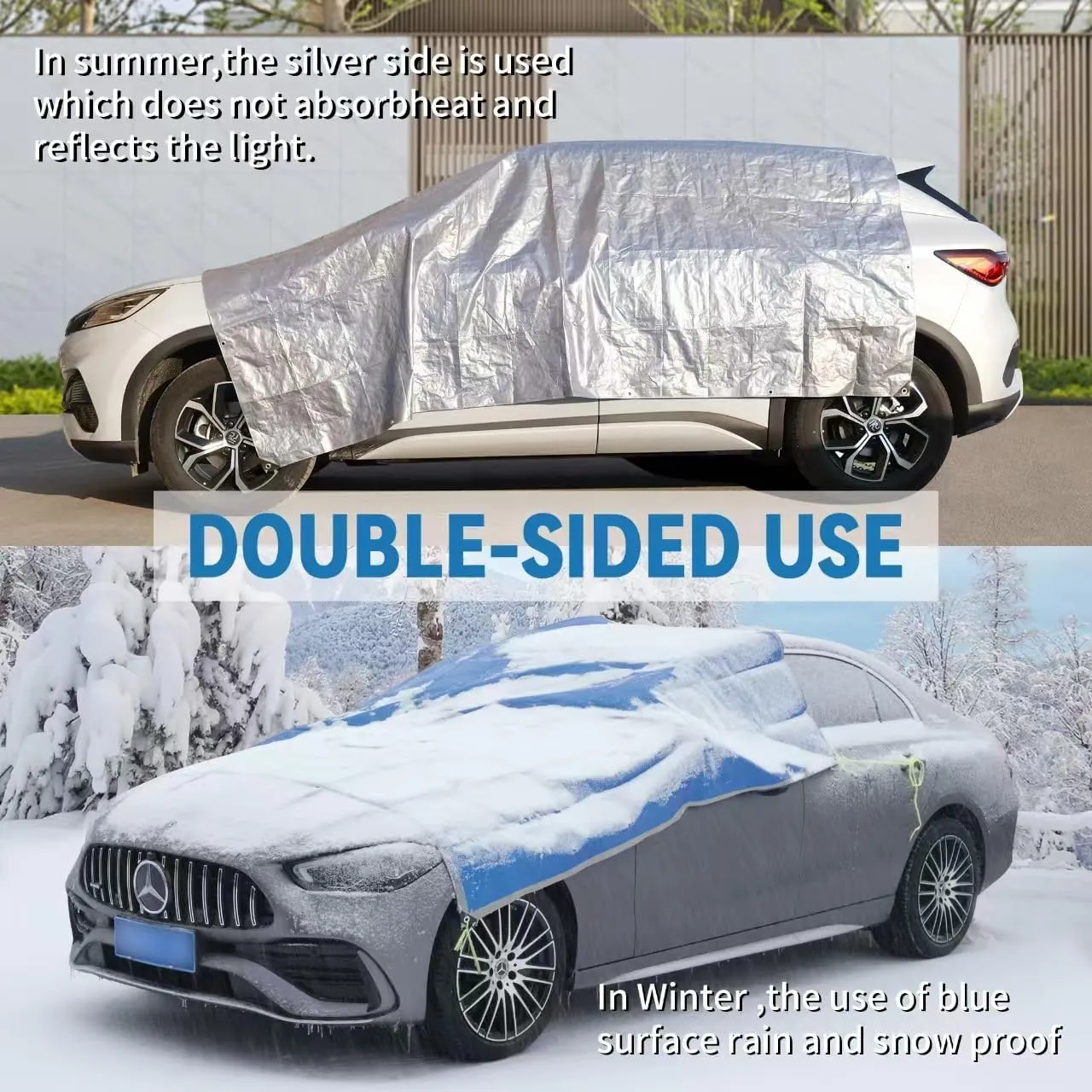 TARPAL Tarp 8x10 Feet Tarp Waterproof Small tarp 7.5mil Waterproof tarps for Outdoors,UV Protection,Rip and Tear Proof,Poly Tarpaulin(Silver/Blue)