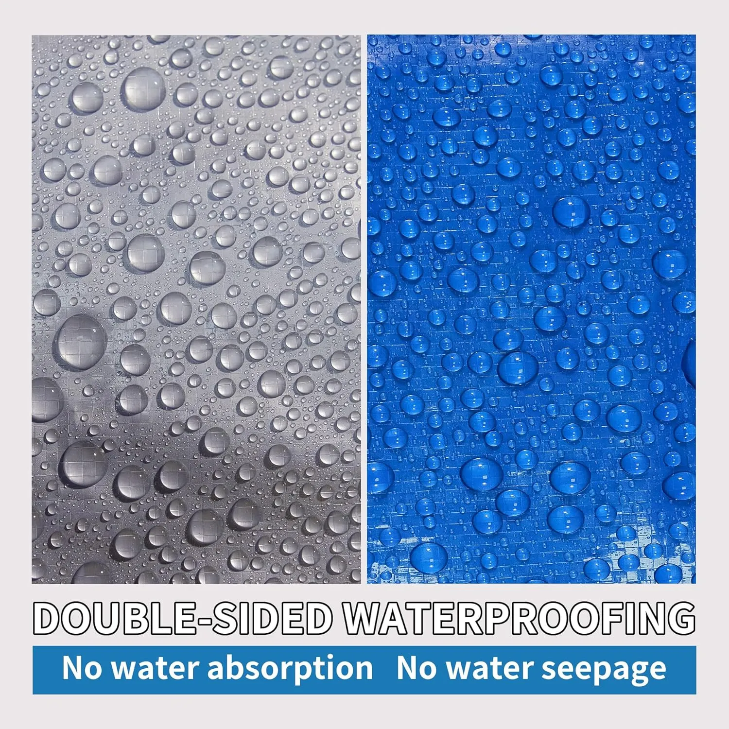 TARPAL Tarp 8x10 Feet Tarp Waterproof Small tarp 7.5mil Waterproof tarps for Outdoors,UV Protection,Rip and Tear Proof,Poly Tarpaulin(Silver/Blue)