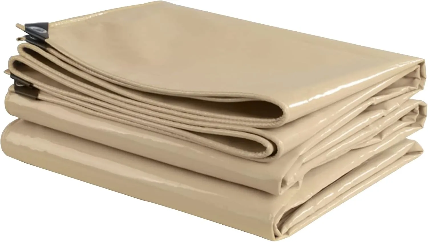 Tarpaulin 2x6m/3x3m/4x6m Waterproof Heavy Duty 500g/㎡ PVC Tarp Sheet Cover for Garden Furniture, Hutch, Trampoline, Wood, Car,Camping or Gardening Canopy Tent, Beige(1x1m)