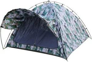 Tarpaulin Shade Cloth Rainproof Cloth Large Space Camping Tent Digital Camouflage Front Shade Tent Outdoor Double-Layer Camping Tent (Color : Blue, Size : Large)