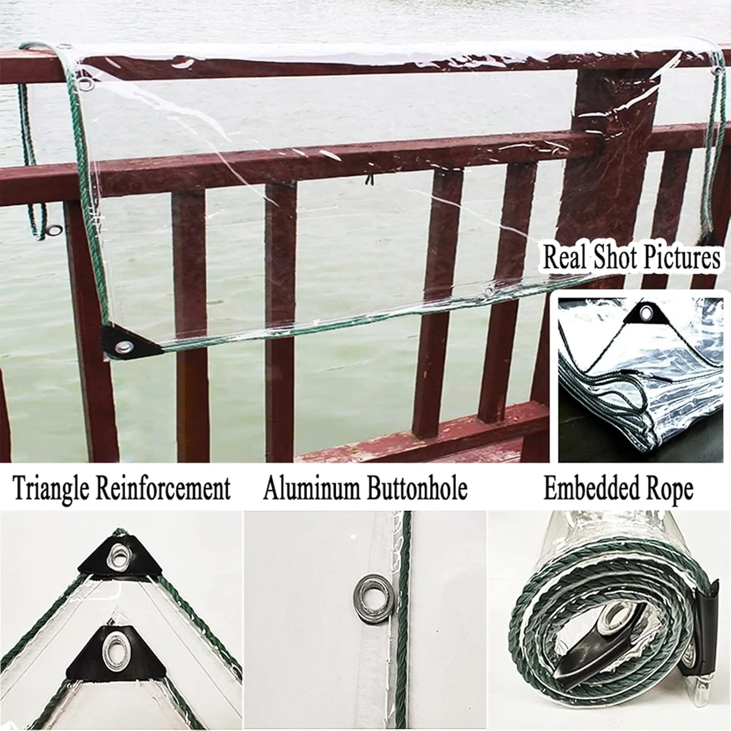 Tarpaulin Waterproof, Transparent Rain Cloth Windshield Tarpaulin Thick Plastic Sheeting Heavy Duty for Durable Anti-Pull(1.2MX2M)