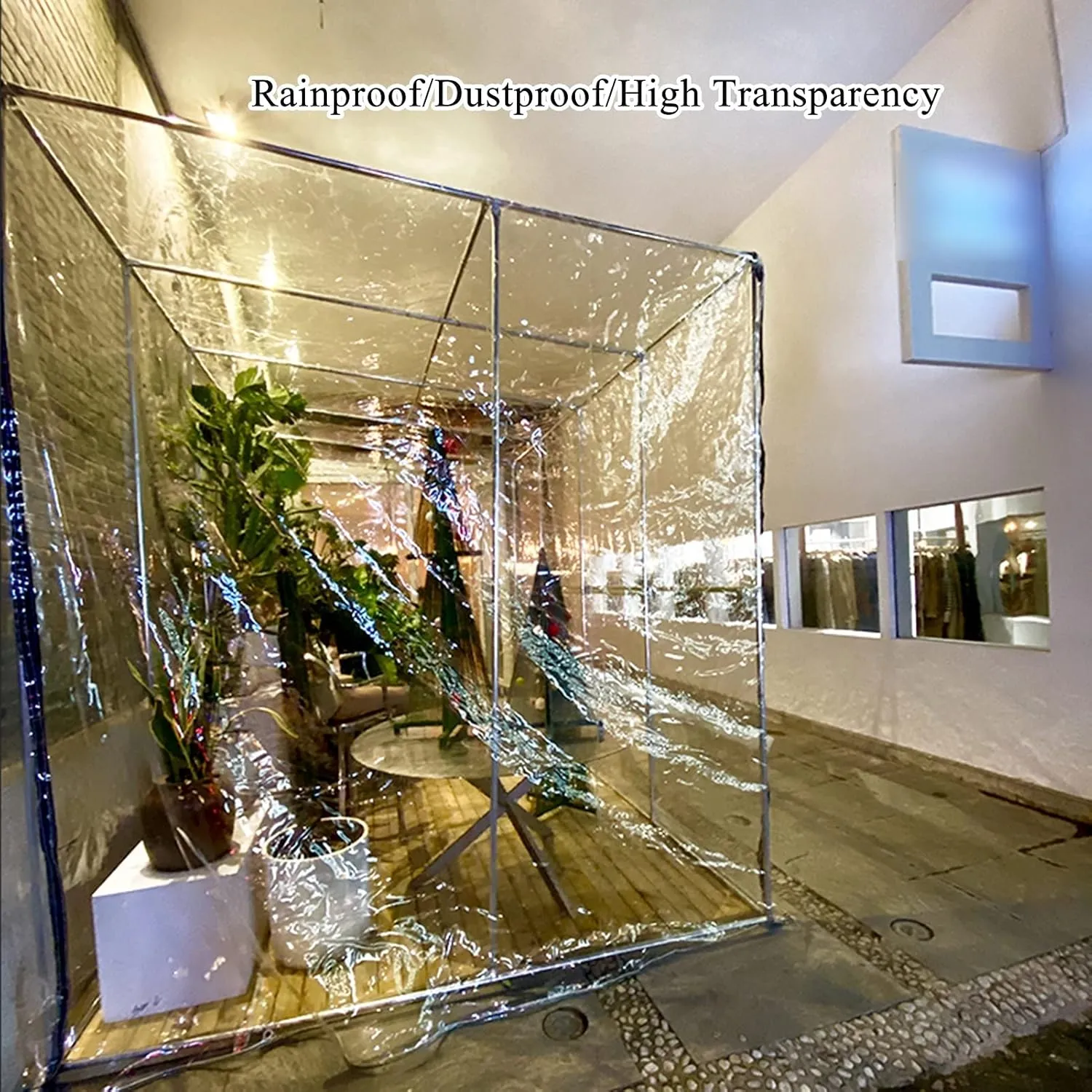 Tarpaulin Waterproof, Transparent Rain Cloth Windshield Tarpaulin Thick Plastic Sheeting Heavy Duty for Durable Anti-Pull(1.2MX2M)