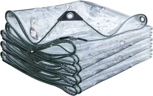 Tarpaulin Waterproof, Transparent Rain Cloth Windshield Tarpaulin Thick Plastic Sheeting Heavy Duty for Durable Anti-Pull(1.2MX2M)