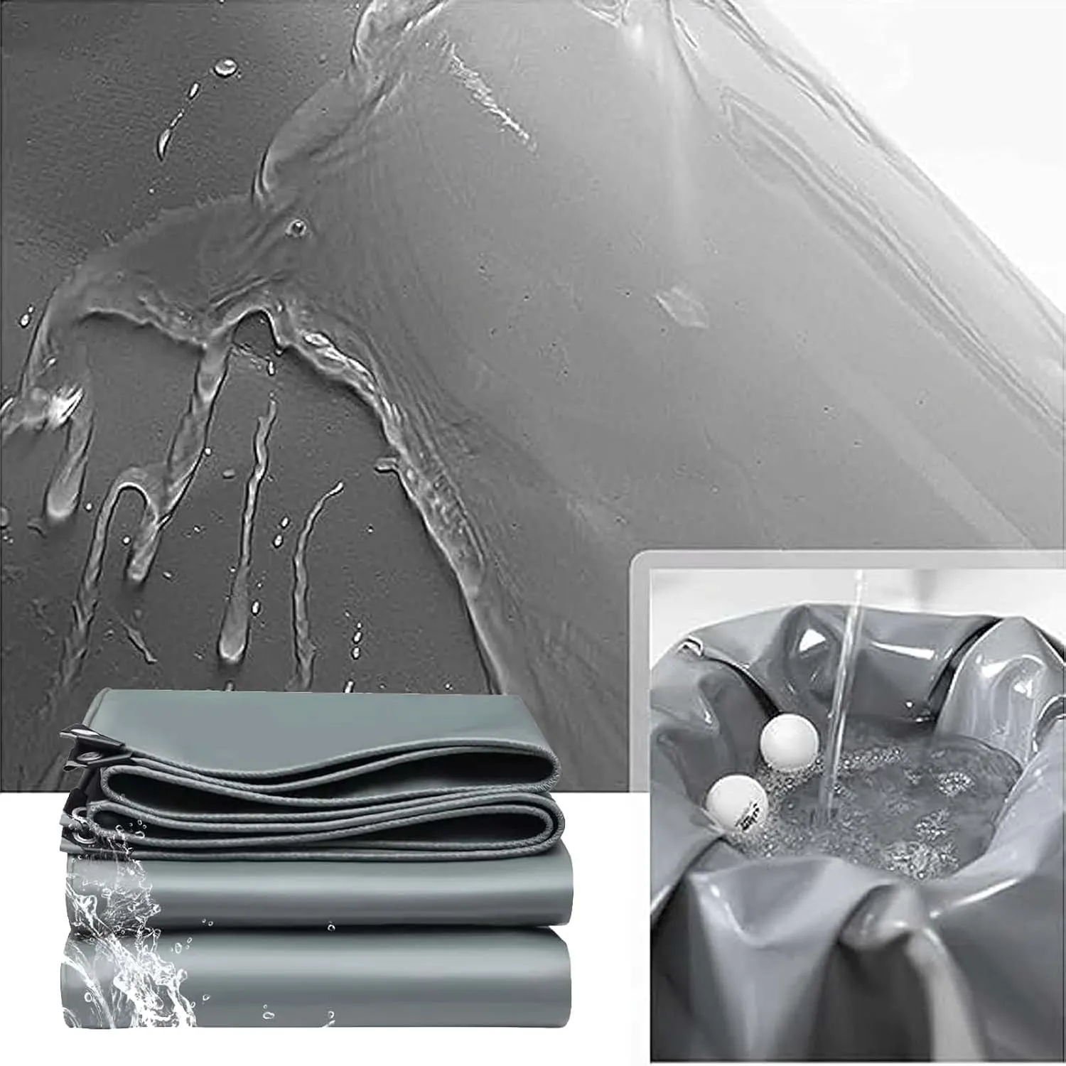 Tarpaulin with Grommets 32.8x39.4ft, Heavy Duty Tarp Waterproof, Thick Tarps Windproof Rainproof, for Car, Roof, Boat, Camp, Canopy, Woodpile, Rip and Tear Proof