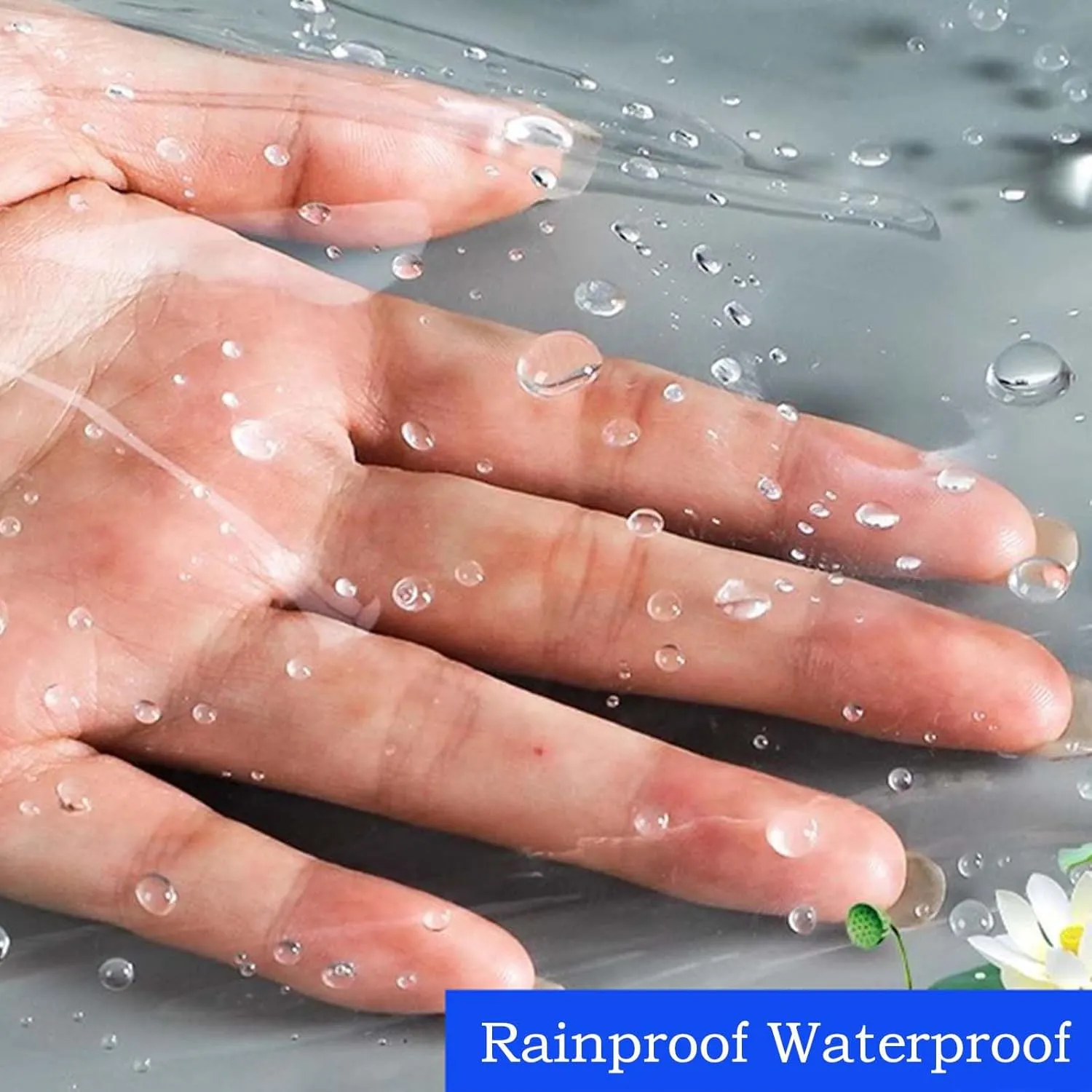 Tarps Clear Waterproof 3.3x26.2ft, Transparent Tarp Heavy Duty with Eyelets 350g/m², Transparent PVC Thick Tarpaulin, for Outdoor/Camping/Garden