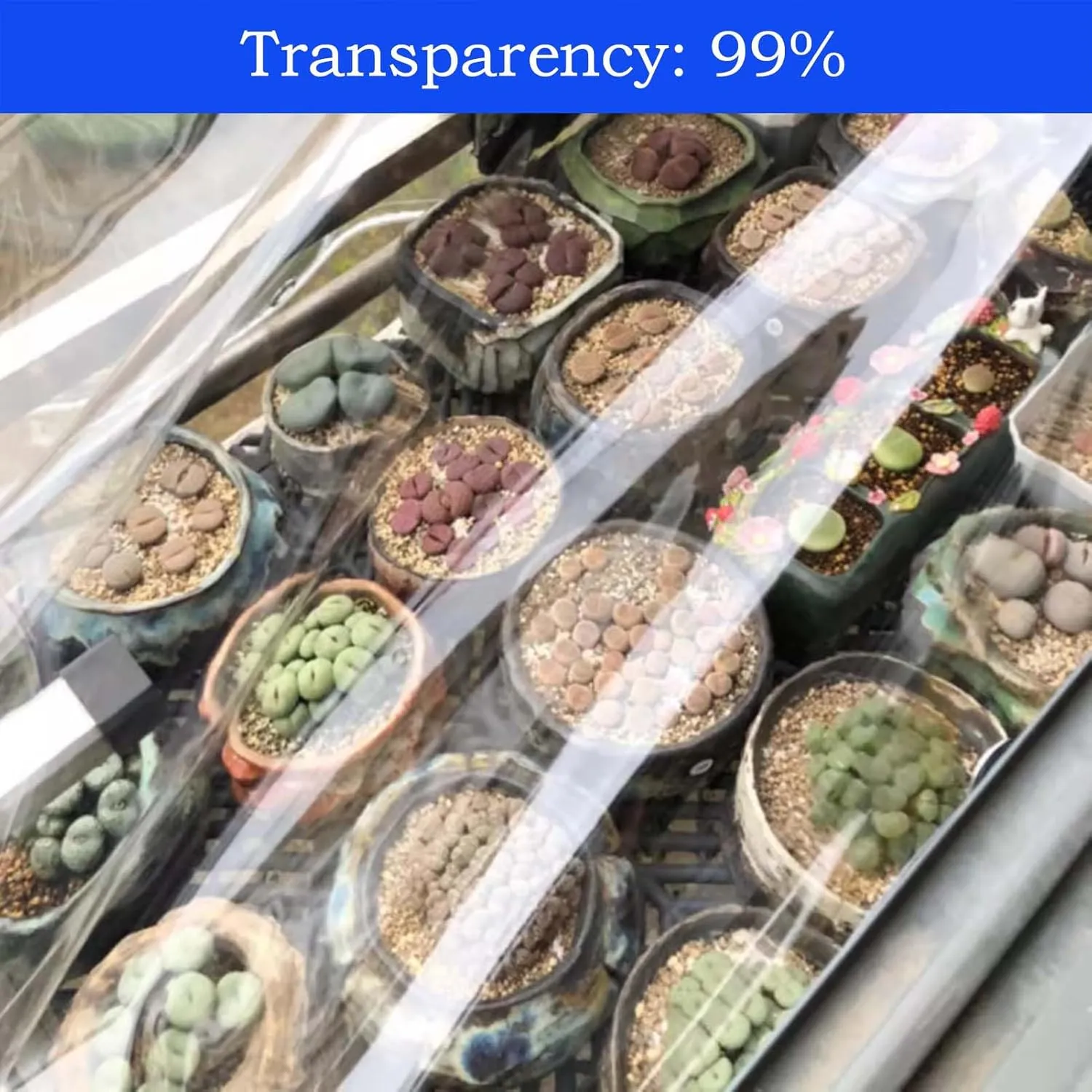 Tarps Clear Waterproof 3.3x26.2ft, Transparent Tarp Heavy Duty with Eyelets 350g/m², Transparent PVC Thick Tarpaulin, for Outdoor/Camping/Garden
