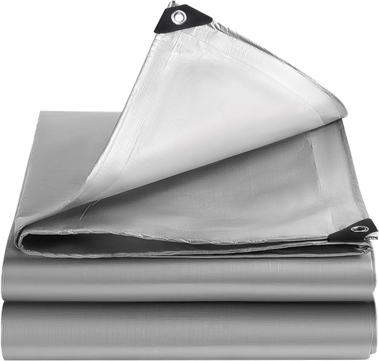 Tarps Heavy Duty Waterproof, 12 Mil Silver Waterproof Tarps for Outdoors with Grommets Reinforced Edges, UV Resistant, Tear&Fade Resistant, Camping Cover Under Tent, 10 * 10 FT