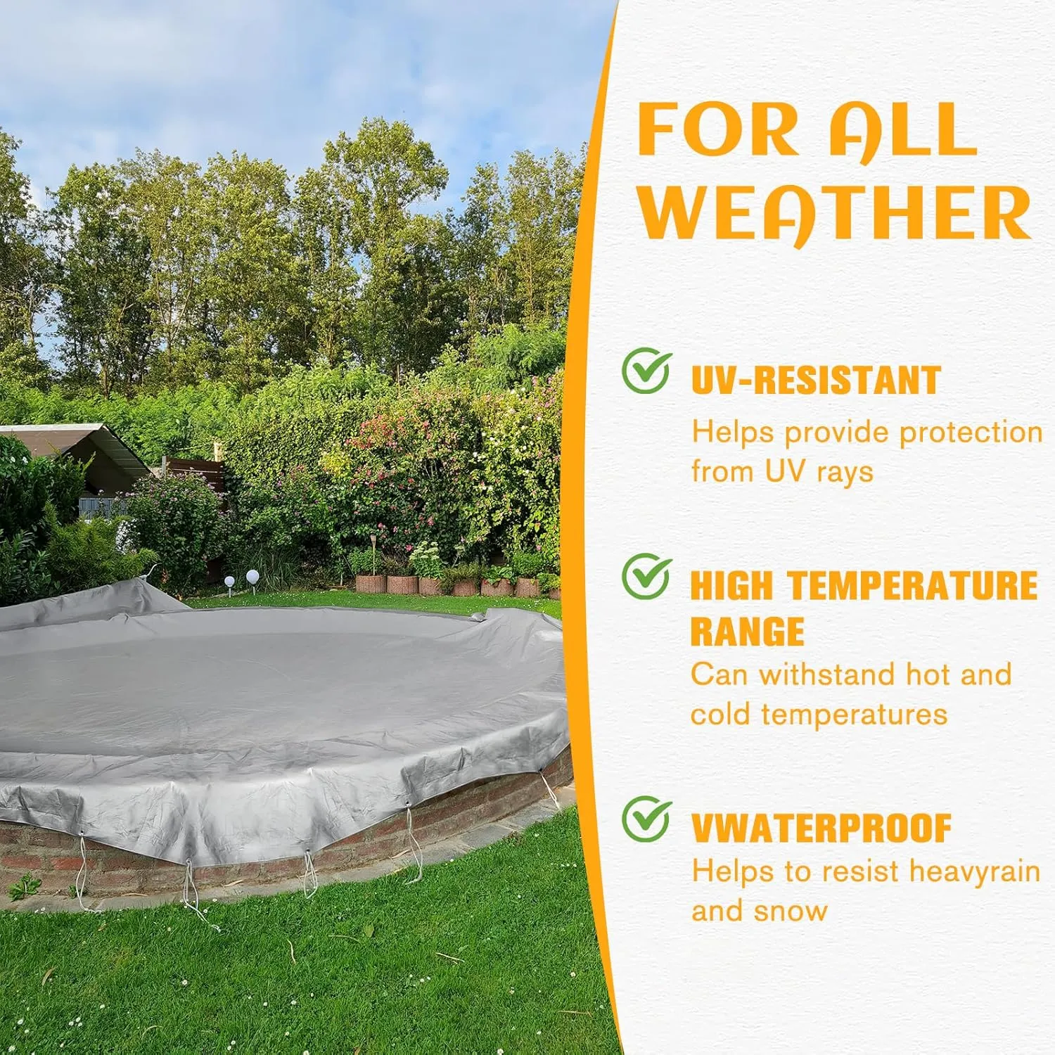 Tarps Heavy Duty Waterproof, 12 Mil Silver Waterproof Tarps for Outdoors with Grommets Reinforced Edges, UV Resistant, Tear&Fade Resistant, Camping Cover Under Tent, 10 * 10 FT